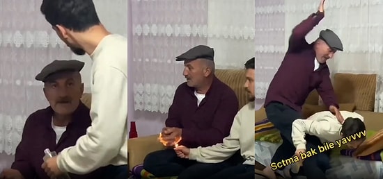 Ateşle Şaka Olmaz! Babasının Eline Kolonya Döküp Yakan Genç Adam Babasından Dayak Yedi