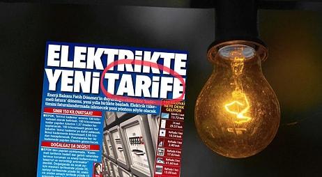 Elektriğe Gelen Rekor Zammı "Yeni Tarife" Olarak Duyuran Hürriyet'in Manşeti Tepki Çekti