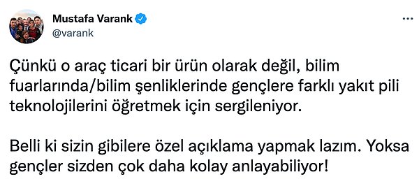 Özpeynirci'nin bu tweetine karşı ise Mustafa Varank'tan yanıt geldi. Sizin gibiler diyerek hafif bir dış güç iç güç baharatı ekledi.