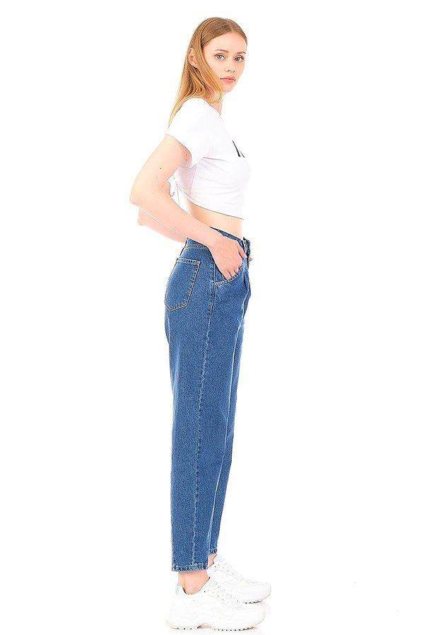 7. Mom Jean kombinleri için aradığınız pantolon bu olabilir..