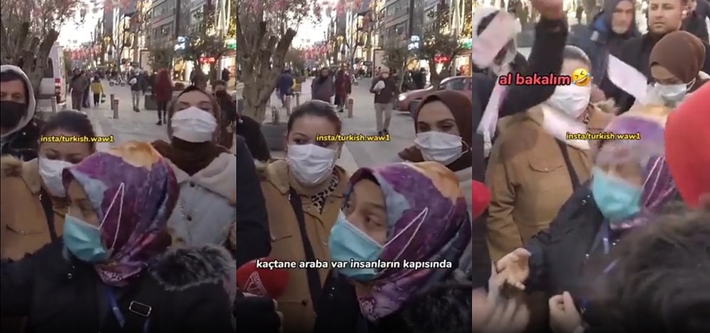 Sokak Röportajlarının Altın Anları; Ağzına Telefon Sokulan Dayıdan Sonra Suratına Desteyle Para Atılan Teyze