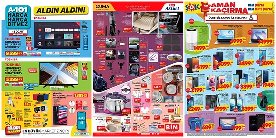 İndirim Günleri Başlıyor: 10 - 16 Ocak Haftasında A101, BİM ve ŞOK Aktüel Ürünler Listesinde Neler Var?