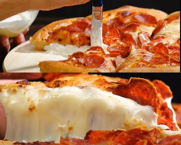 11. Pizzada uzayan şey maalesef kaşar peyniri değil, tutkal.