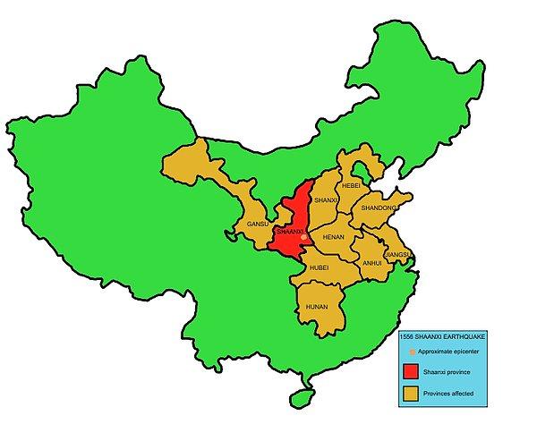 23 Ocak 1556'da Çin'in Ming Hanedanlığı, kaydedilen tarihin en ölümcül depremiyle sarsıldı.