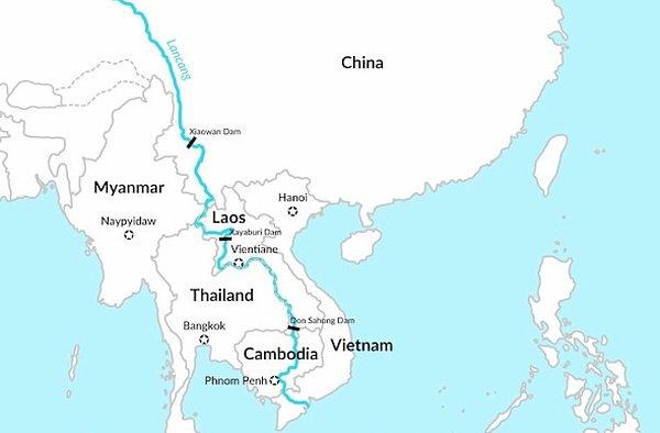 Mekong Nehri’nde 1.000’den fazla tatlı su balığı türü yaşıyor.