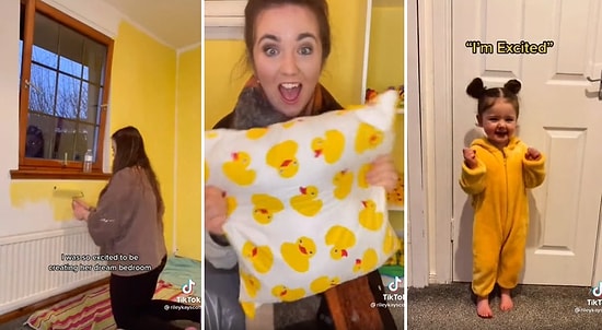 Çocuğunun Hayalini Gerçeğe Dönüştüren Anne, 5 Gününü Harcayarak Odayı Sarı Ördek Harikalar Diyarına Çevirdi