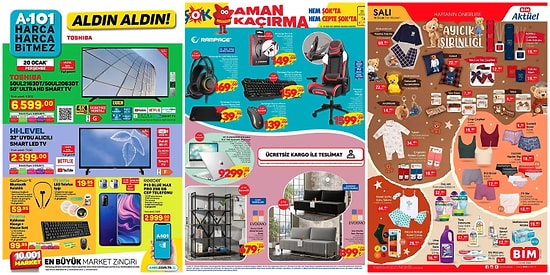 İndirim Günleri Başlıyor: 17 - 23 Ocak Haftasında A101, BİM ve ŞOK Aktüel Ürünler Listesinde Neler Var?