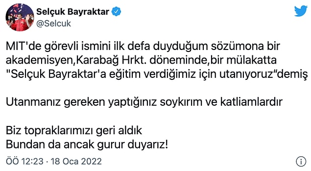 Bayraktar'ın paylaşımı 📌