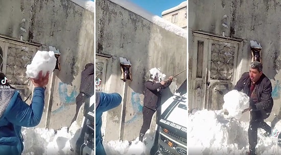 Çığ mı Attın Ne Yaptın Dayı: Karısının Kar Topuna Karşılık Devasa Kar Topuyla Karşılık Veren Adam