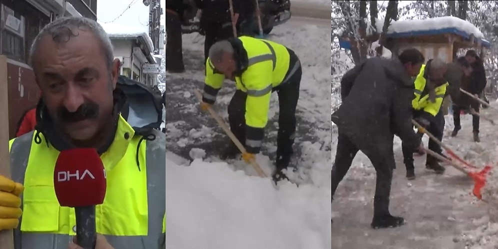 Tunceli Belediyesi Kürek Dağıttı, Vatandaşlar Kardan Kapanan Yolları Temizleyen Ekiplere Katıldı