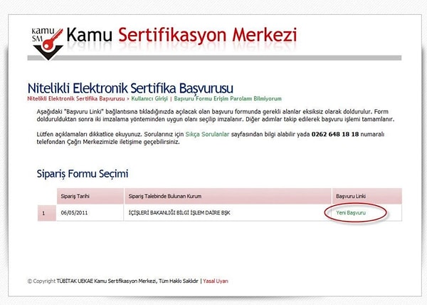 4. Başvuru tipinizi seçin. Eğer ilk defa başvuru yapacaksanız 'Yeni Başvuru' kısmına, yenileme yapacaksanız 'Yenileme' kısmına tıklayın.