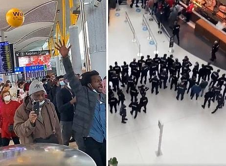 İstanbul Havalimanında Mahsur Kalan Turistler, 'We Need Hotel' Sloganı Attı: Çevik Kuvvet Ekipleri Sevk Edildi