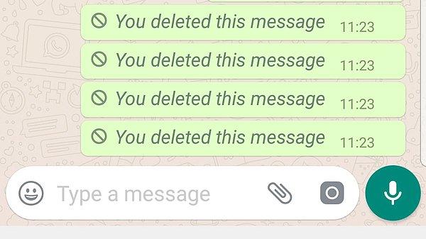 WhatsApp mesaj silme özelliğinde ister kendinizden isterseniz herkesten mesajları silebiliyorsunuz.