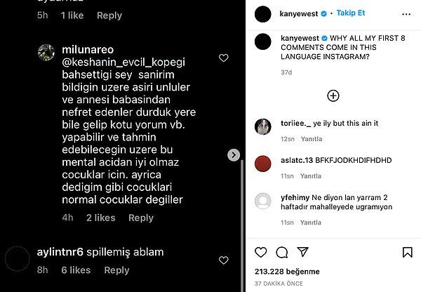 Ünlü şarkıcı, 'Neden tüm yorumlarımın ilk 8 tanesi bu dilde Instagram?' açıklamasıyla Türk takipçilerinin fotoğraflarını paylaştı.