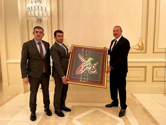 Azerbaycan Cumhurbaşkanı Aliyev, Selçuk ve Haluk Bayraktar’ı Kabul Etti