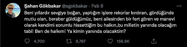 Şahan Gökbakar'ın sayamadığımız pek çok tweeti var.