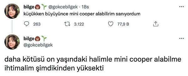 15. Alttaki tweet üsttekinden daha iyi.
