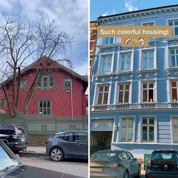 9. Красочные дома. В США, кажется, кроме красных и синих цветов не используют