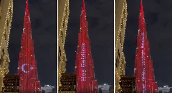 Cumhurbaşkanı Erdoğan’ın BAE Ziyareti Öncesinde Burj Khalifa'ya Türk Bayrağı Yansıtılıp İstiklal Marşı Okundu