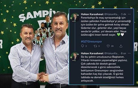 Twitter Hesabını Değiştirmeyi Unutan Giresunspor Başkanı Kendine Övgüler Yağdırdı