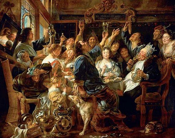 10. Jacob Jordaens Kralın Eğlencesi tablosunda gözüne ilk neresi çarptı?
