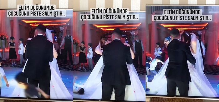 Çocuklar Neden Pistten Alınmalı: Koşarken Gelinin Duvağına Düşüp Kadına Zor Anlar Yaşatan Çocuk