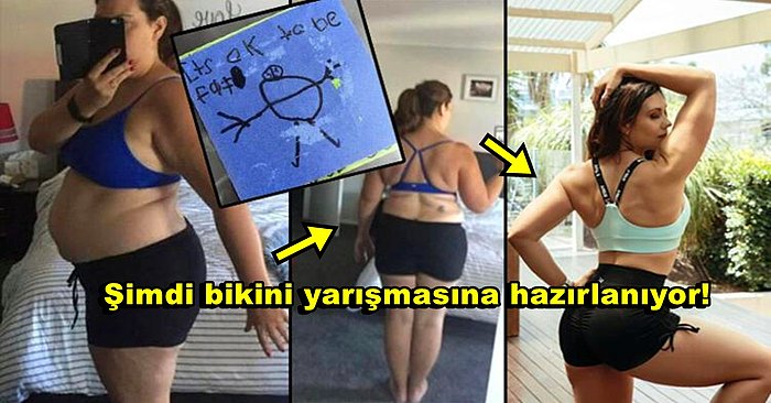 Oğlu Kendisini Şişman Resmettiği İçin Değişmeye Karar Vererek Kilo Vermesinin Ardından Bikini Modeli Olan Anne