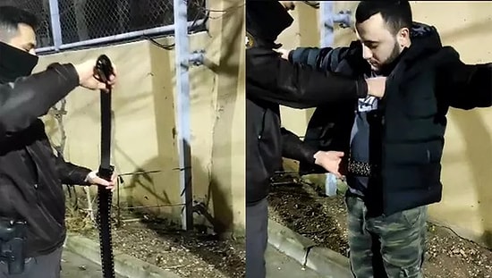 Bekçilerin Durdurduğu Şahsın Üzerinden Kemer Görünümlü Kılıç Çıktı!