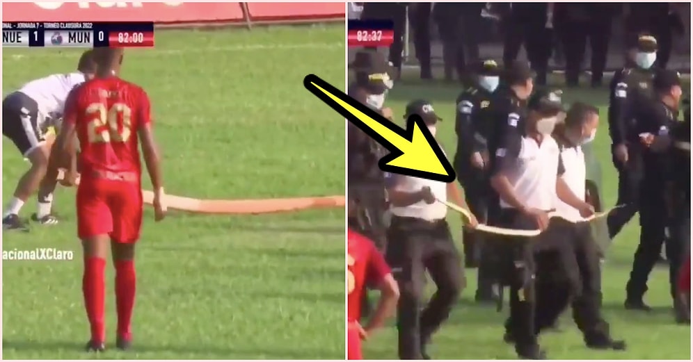 Futbolcuların Korku Dolu Anları! Sahaya Giren 2 Metrelik Yılan Güçlükle Saha Dışına Çıkartıldı