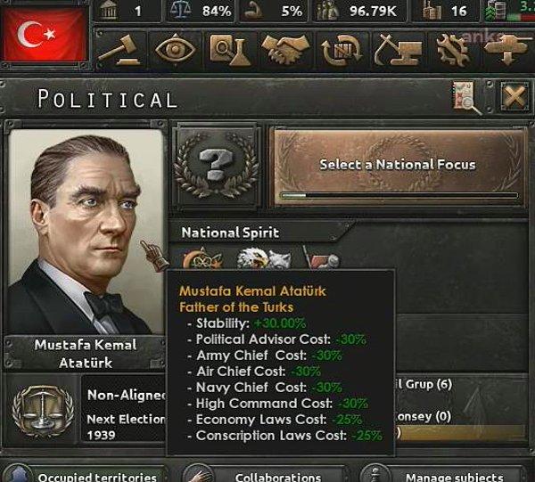 9. Mustafa Kemal Atatürk - Hearts of Iron IV