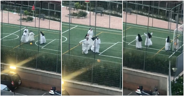 Rahibelerin Halı Sahaya Koşup 2'ye 2 Maç Yaptığı Aşırı Pozitif Görüntüler