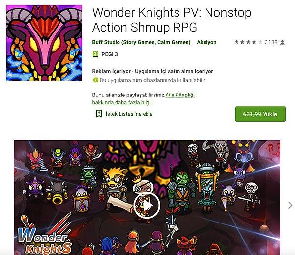 Wonder Knights PV: Nonstop Action Shmup RPG (Ücretsiz – 31.99 TL)