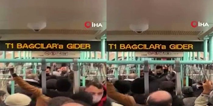 İstanbul Cevizlibağ Tramvayında Feci Kavga: 4 Kişi Tartıştıkları 1 Kişiyi Darp Etti