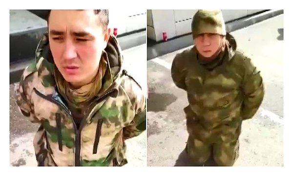 Ukrayna’nın Ankara Büyükelçiliği’nden paylaşılan görüntülerde, Ukrayna birliklerinin gözaltına aldığı Rus askerleri yer aldı.