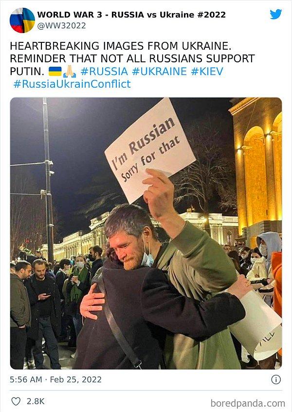 3. "Ukrayna'dan hüzünlendiren görüntüler. Unutmayın ki her Rus, Putin'i desteklemiyor."