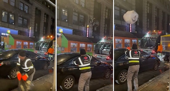 Stephen Curry İşine Bak: New York'ta Metrelerce Uzaktan Çöp Poşetlerini Çöp Arabasına Sokan Temizlik İşçisi