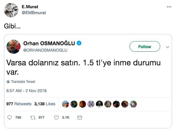 Akıllarda dolarla ilgili benzer yorumun yapıldığı o paylaşım canlandı.