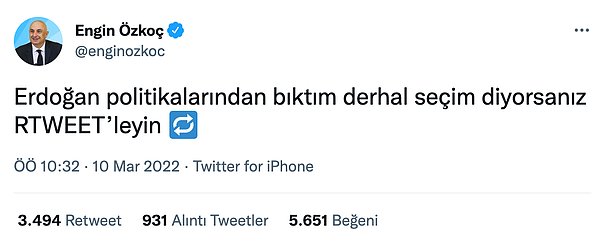 Tepki çeken tweet şu 👇