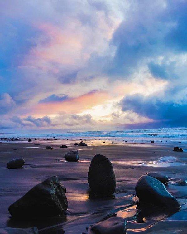 10. Oregon sahilinde gün batımı. 😍