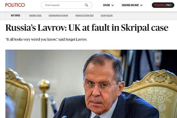 "Lavrov, İngiltere'yi İKİ KEZ kimyasal silah kullanmakla suçlamıştı."