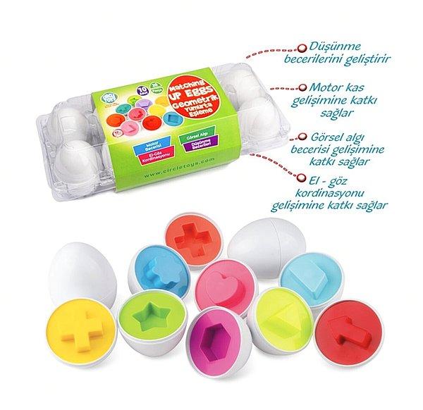 8. Eğlenceli bir etkinlik olarak geometrik yumurtalardan yararlanabilirsiniz. Çocuklar üzerindeki faydaları görselde tek tek anlatmışlar bile...👇🏻