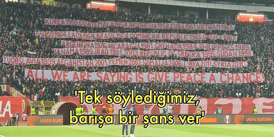 Kızılyıldız Taraftarından Tarihi Protesto! ABD’nin Askeri Operasyonlarını Sıralayarak Barış Çağrısı Yaptılar