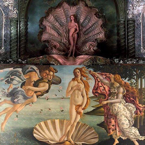 Terry Gilliam'ın 'Baron Munchausen'in Maceraları' (1988) adlı filmi ve Sandro Botticelli'nin 'Venüs'ün Doğuşu' (1480-1486) eseri