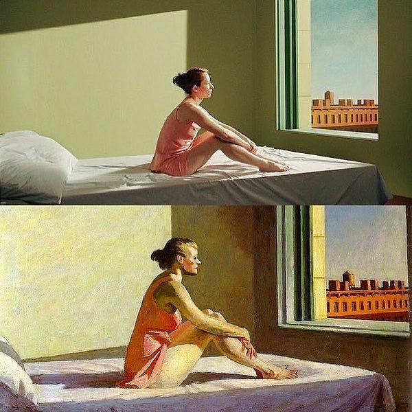 Gustav Deutsch’un Shirley, Visions of Reality (2013) isimli filmi ve Edward Hopper’ın ‘Pazar Sabahı’(1952) adlı tablosu
