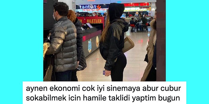 Sinema Salonuna Abur Cubur Sokabilmek İçin Hamile Taklidi Yapan Kadın Viral Oldu