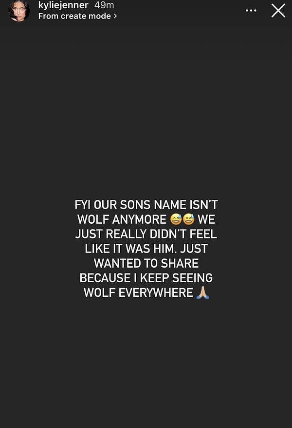 Кайли поделилась этой новостью с коротким заявлением в своей истории в Instagram.