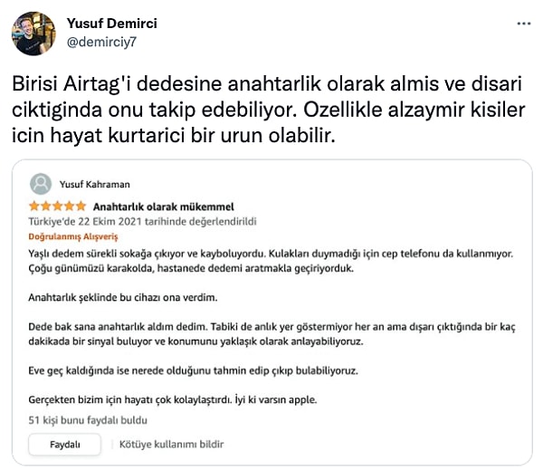 11. Kullanım alanlarına örnek: Alzheimer rahatsızlığı olan büyüklerimiz için hayat kurtarıcı olabilir!