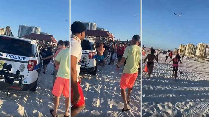 Polis Aracının Kapısını Açarak Serbest Bıraktıkları Genç ile Birlikte Koşarak Onu Kamufle Eden Yüzlerce İnsan