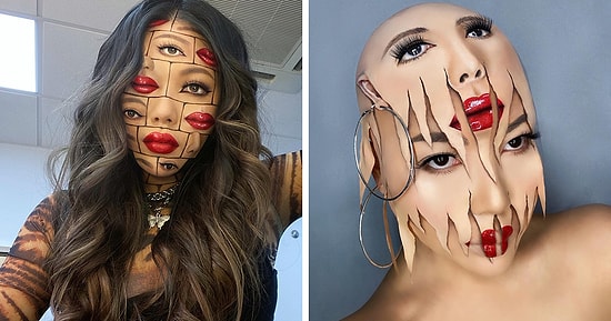 Визажист использует свое лицо как холст для создания оптических иллюзий (25 фото)