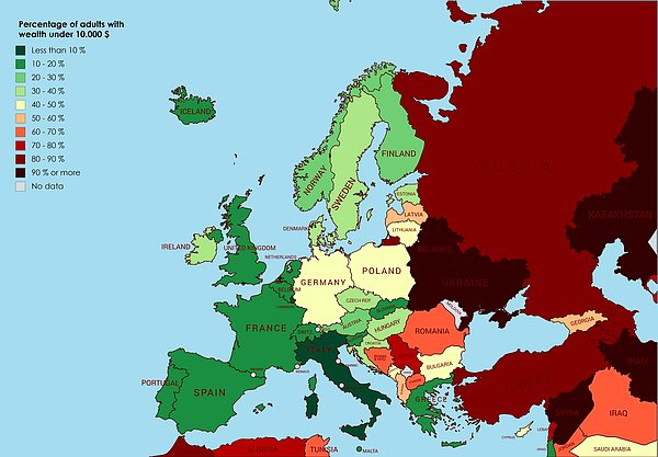 Türkiye'de ise durum görüldüğü gibi yüzde 70-80 aralığında yetişkinlerin kazancının 10 bin dolar altında kaldığı görülüyor.